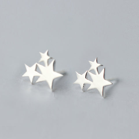 100% 925 Sterling Silver Star Stud Earrings For Women Hypoallergenic Wedding Jewelry Gifts Female Pendientes Brincos A123