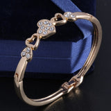 12 Styles Love Heart Bracelets Screw Bangles Women Stainless Steel Bracelet Bangle  Inlay Rhinestone Gold Silver Jewelry Gift