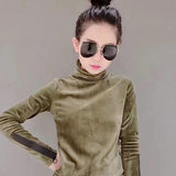 2018 Woman Velvet Warm Bottoming Half Turtleneck Pullover Sweaters New Fashion Fall Korean Long Sleeve Pullover Sweater