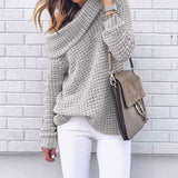 2019 Autumn One Shoulder Sweater Ladies Warm Sweater Winter Christmas Sweater Pullover Female Off Shoulder Sweater Women Gray