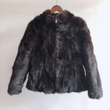 2019 High Quality Real Fur Coat Fashion Genuine Rabbit Fur Overcoats Elegant Women Winter Outwear Stand Collar Rabbit Fur Jacket