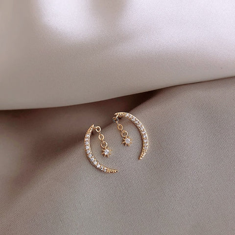 2019 New Arrival Crystal Classic Moon Women Dangle Earrings Bohemian Fashion Earrings For Women Statement