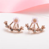 2019 New Crystal Flower Drop Earrings for Women Fashion Jewelry Gold Silver Rhinestones Earrings Gift for Party Best Friend