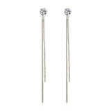 2019 New Gold Color Long Crystal Tassel Dangle Earrings for Women Wedding Drop Earing Fashion Jewelry Gifts