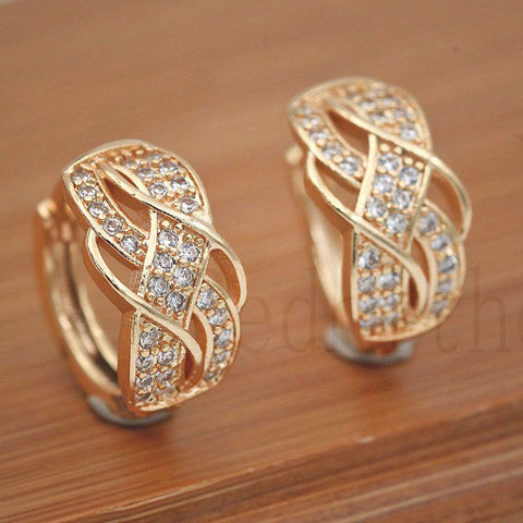 2019 New Statement Hoop Earrings Women Trendy Fashion Jewelry Zircon Earrings Spiral Pattern Gold Earrings OBS3109