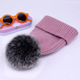 2019 New winter hat luxury quality Fox fur pompom hats beanie High quality Girls women bonnet winter hats for women