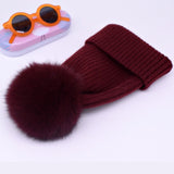 2019 New winter hat luxury quality Fox fur pompom hats beanie High quality Girls women bonnet winter hats for women