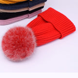 2019 New winter hat luxury quality Fox fur pompom hats beanie High quality Girls women bonnet winter hats for women