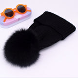 2019 New winter hat luxury quality Fox fur pompom hats beanie High quality Girls women bonnet winter hats for women