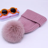 2019 New winter hat luxury quality Fox fur pompom hats beanie High quality Girls women bonnet winter hats for women