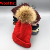 2019 New winter hat luxury quality Fox fur pompom hats beanie High quality Girls women bonnet winter hats for women