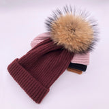 2019 New winter hat luxury quality Fox fur pompom hats beanie High quality Girls women bonnet winter hats for women