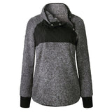 2019 Winter Sweatshirt Women Turtleneck Fleece Sweatshirts Female Harajuku Hoodies Plus Size Pullovers Buttons Long Sleeve Tops