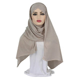 2019 Women Plain Soft Cotton Jersey Scarf Head Hijab Wrap Instant Shawls foulard femme muslim Hijabs Ready To Wear Headscarf