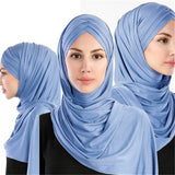 2019 Women Plain Soft Cotton Jersey Scarf Head Hijab Wrap Instant Shawls foulard femme muslim Hijabs Ready To Wear Headscarf