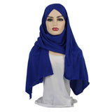 2019 Women Plain Soft Cotton Jersey Scarf Head Hijab Wrap Instant Shawls foulard femme muslim Hijabs Ready To Wear Headscarf