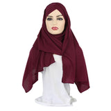 2019 Women Plain Soft Cotton Jersey Scarf Head Hijab Wrap Instant Shawls foulard femme muslim Hijabs Ready To Wear Headscarf