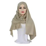 2019 Women Plain Soft Cotton Jersey Scarf Head Hijab Wrap Instant Shawls foulard femme muslim Hijabs Ready To Wear Headscarf