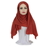 2019 Women Plain Soft Cotton Jersey Scarf Head Hijab Wrap Instant Shawls foulard femme muslim Hijabs Ready To Wear Headscarf