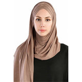 2019 Women Plain Soft Cotton Jersey Scarf Head Hijab Wrap Instant Shawls foulard femme muslim Hijabs Ready To Wear Headscarf