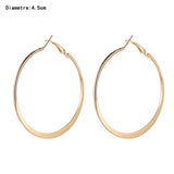 3 Sizes Big Smooth Circles Hoop Earrings For Women Statement Gold Silver Color Round Circle Loop Earring Party Gift Hot Sale