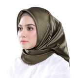 90*90 Fashion muslim scarf women Malaysia Muslim headscarf in solid colour muslim head scarf  Plain Hijabs Inner Hijabs