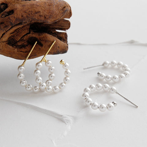 925 Sterling Silver Earrings For Women Freshwater Pearl Earing Pendientes De Perlas De Agua Dulce Y Plata Fine Jewelry