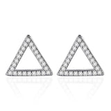 925 Sterling Silver Geometric Star Heart Square Mosaic Zircon Stud Earrings For Women Silver 925 Jewelry pendientes oorbellen