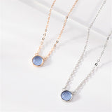 925 Sterling Silver Round Crystal Charm Necklaces & Pendants Choker Statement Necklace For Women Wedding Jewelry dz788