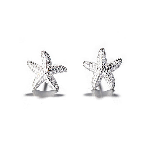 925 Sterling Silver Starfish Animals Stud Earrings For Women Children Girls Kids Jewelry Gift brinco pequeno eh943