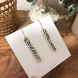 AOMU Vintage Elegant Metal Crystal Geometric Long Rectangle Blue Dangle Drop Earrings for Women Girl Party Jewelry Gift Brincos
