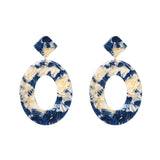 AOTEMAN Women Trendy Geometric Acrylic Statement Drop Earrings ZA OL Style Transparent stone earrings with golden edges brincos