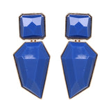 AOTEMAN Women Trendy Geometric Acrylic Statement Drop Earrings ZA OL Style Transparent stone earrings with golden edges brincos