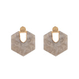 AOTEMAN Women Trendy Geometric Acrylic Statement Drop Earrings ZA OL Style Transparent stone earrings with golden edges brincos