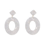 AOTEMAN Women Trendy Geometric Acrylic Statement Drop Earrings ZA OL Style Transparent stone earrings with golden edges brincos