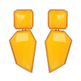 AOTEMAN Women Trendy Geometric Acrylic Statement Drop Earrings ZA OL Style Transparent stone earrings with golden edges brincos