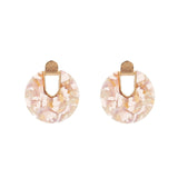 AOTEMAN Women Trendy Geometric Acrylic Statement Drop Earrings ZA OL Style Transparent stone earrings with golden edges brincos