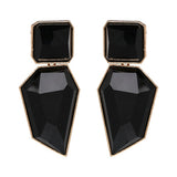 AOTEMAN Women Trendy Geometric Acrylic Statement Drop Earrings ZA OL Style Transparent stone earrings with golden edges brincos