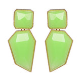 AOTEMAN Women Trendy Geometric Acrylic Statement Drop Earrings ZA OL Style Transparent stone earrings with golden edges brincos