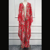 Abaya Dubai Kaftan Islam Long Batwing Floral Cardigan Muslim Hijab Dress Abayas For Women Jilbab Caftan Turkish Islamic Clothing