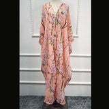 Abaya Dubai Kaftan Islam Long Batwing Floral Cardigan Muslim Hijab Dress Abayas For Women Jilbab Caftan Turkish Islamic Clothing