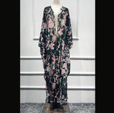 Abaya Dubai Kaftan Islam Long Batwing Floral Cardigan Muslim Hijab Dress Abayas For Women Jilbab Caftan Turkish Islamic Clothing