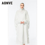 Aonve Hijab Abaya Women Islamic Body Head Covering Kaftan Muslim Eid Festival Prayer Clothing Femme Formal Robe Musulmane Caftan