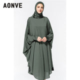 Aonve Hijab Abaya Women Islamic Body Head Covering Kaftan Muslim Eid Festival Prayer Clothing Femme Formal Robe Musulmane Caftan