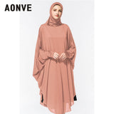 Aonve Hijab Abaya Women Islamic Body Head Covering Kaftan Muslim Eid Festival Prayer Clothing Femme Formal Robe Musulmane Caftan