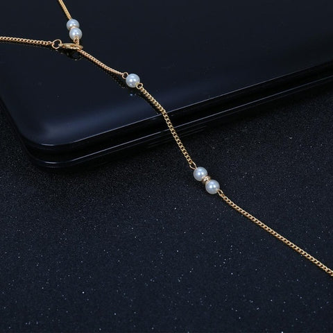 BRAVEKISS Retro Tassel Pearl Back Chain Wedding Love Necklace Fashion Jewelry Accessories for Women Pendant Necklace BPN1334