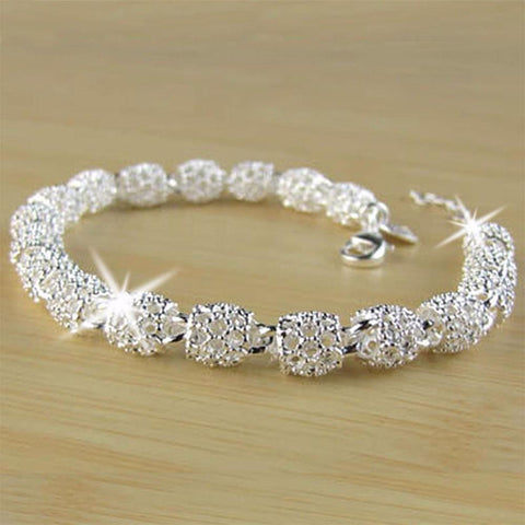 Beautiful Elegant 925 Silver Bracelet Chain Bracelet Bangle for Women Lady Fashion Jewelry