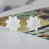 Boutique Lady Shining Flower Fashion 925 Sterling Silver Stud Earring Cartilage Piercing Earings Boho Jewelry Gift For Women