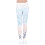Brand Hot Sales Leggings Mandala Mint Print Fitness legging High Elasticity Leggins Legins Trouser Pants for women