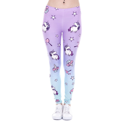 Brand New Fashion Women Leggings Unicorn And Sweets Printing leggins Fitness legging Sexy High waist Woman pants